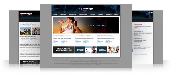 Synergy Fitness Clubs Website